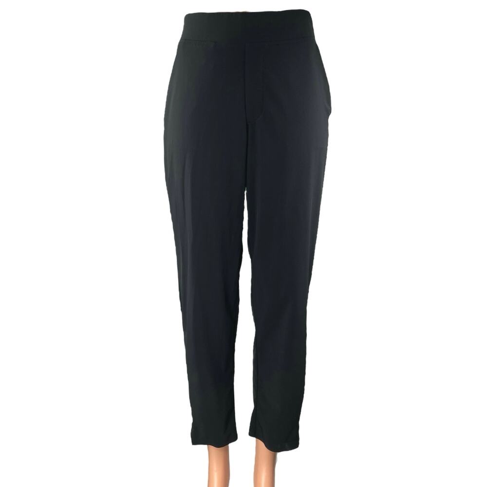 Athleta Women's Black High Rise Straight Tapered Pockets Trousers Dress Pants 6